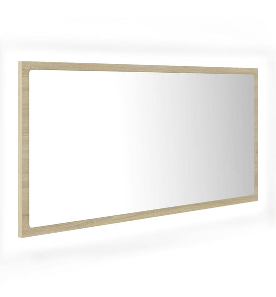 LED-Badspiegel Sonoma-Eiche 90x8,5x37 cm Acryl