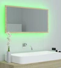 LED-Badspiegel Sonoma-Eiche 90x8,5x37 cm Acryl