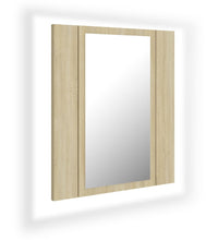 LED-Bad-Spiegelschrank Sonoma-Eiche 40x12x45 cm Acryl