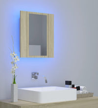 LED-Bad-Spiegelschrank Sonoma-Eiche 40x12x45 cm Acryl