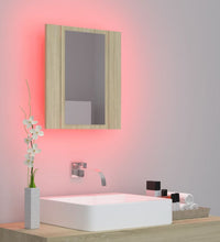 LED-Bad-Spiegelschrank Sonoma-Eiche 40x12x45 cm Acryl