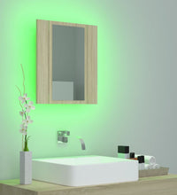 LED-Bad-Spiegelschrank Sonoma-Eiche 40x12x45 cm Acryl