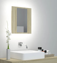 LED-Bad-Spiegelschrank Sonoma-Eiche 40x12x45 cm Acryl
