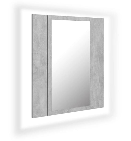 LED-Bad-Spiegelschrank Betongrau 40x12x45 cm Acryl