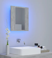 LED-Bad-Spiegelschrank Betongrau 40x12x45 cm Acryl