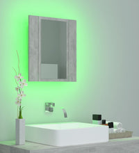 LED-Bad-Spiegelschrank Betongrau 40x12x45 cm Acryl