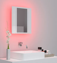 LED-Bad-Spiegelschrank Hochglanz-Weiß 40x12x45 cm Acryl
