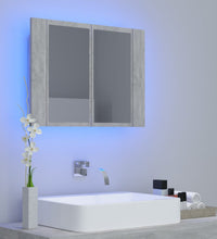 LED-Bad-Spiegelschrank Betongrau 60x12x45 cm Acryl