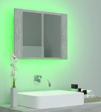 LED-Bad-Spiegelschrank Betongrau 60x12x45 cm Acryl