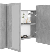 LED-Bad-Spiegelschrank Betongrau 60x12x45 cm Acryl
