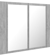 LED-Bad-Spiegelschrank Betongrau 60x12x45 cm Acryl