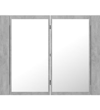 LED-Bad-Spiegelschrank Betongrau 60x12x45 cm Acryl