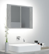 LED-Bad-Spiegelschrank Betongrau 60x12x45 cm Acryl