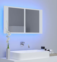 LED-Bad-Spiegelschrank Weiß 80x12x45 cm Acryl