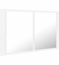 LED-Bad-Spiegelschrank Weiß 80x12x45 cm Acryl