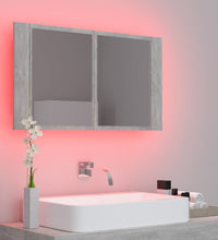 LED-Bad-Spiegelschrank Betongrau 80x12x45 cm Acryl