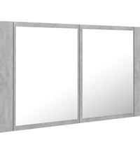 LED-Bad-Spiegelschrank Betongrau 80x12x45 cm Acryl