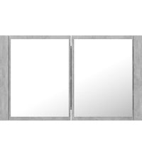 LED-Bad-Spiegelschrank Betongrau 80x12x45 cm Acryl
