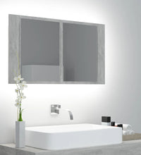 LED-Bad-Spiegelschrank Betongrau 80x12x45 cm Acryl