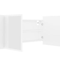 LED-Bad-Spiegelschrank Weiß 90x12x45 cm Acryl