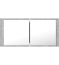 LED-Bad-Spiegelschrank Betongrau 100x12x45 cm Acryl