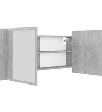 LED-Bad-Spiegelschrank Betongrau 100x12x45 cm Acryl
