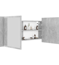 LED-Bad-Spiegelschrank Betongrau 100x12x45 cm Acryl