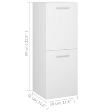 Badezimmerschrank Weiß 30x30x80 cm Holzwerkstoff