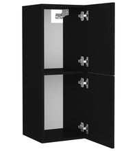 Badezimmerschrank Schwarz 30x30x80 cm Holzwerkstoff