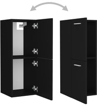 Badezimmerschrank Schwarz 30x30x80 cm Holzwerkstoff