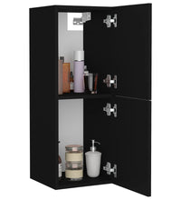 Badezimmerschrank Schwarz 30x30x80 cm Holzwerkstoff