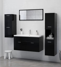 Badezimmerschrank Schwarz 30x30x80 cm Holzwerkstoff