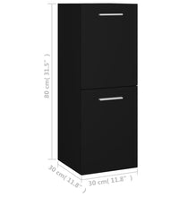 Badezimmerschrank Schwarz 30x30x80 cm Holzwerkstoff