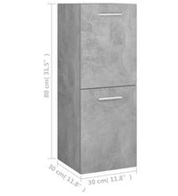 Badezimmerschrank Betongrau 30x30x80 cm Holzwerkstoff