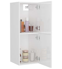 Badezimmerschrank Hochglanz-Weiß 30x30x80 cm Holzwerkstoff