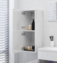 Badezimmerschrank Hochglanz-Weiß 30x30x80 cm Holzwerkstoff