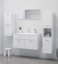 Badezimmerschrank Hochglanz-Weiß 30x30x80 cm Holzwerkstoff