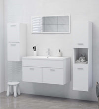 Badezimmerschrank Weiß 30x30x130 cm Holzwerkstoff