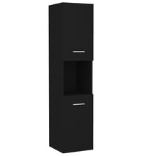 Badezimmerschrank Schwarz 30x30x130 cm Holzwerkstoff