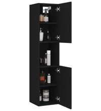 Badezimmerschrank Schwarz 30x30x130 cm Holzwerkstoff