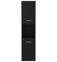 Badezimmerschrank Schwarz 30x30x130 cm Holzwerkstoff