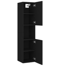 Badezimmerschrank Schwarz 30x30x130 cm Holzwerkstoff