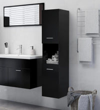 Badezimmerschrank Schwarz 30x30x130 cm Holzwerkstoff