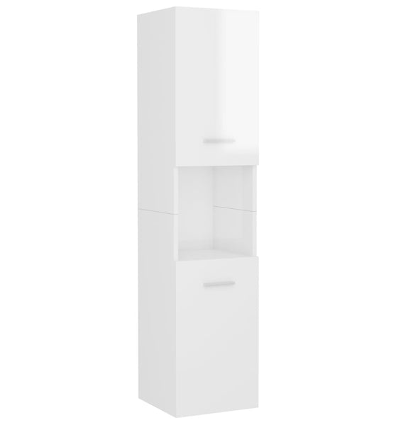 Badezimmerschrank Hochglanz-Weiß 30x30x130 cm Holzwerkstoff
