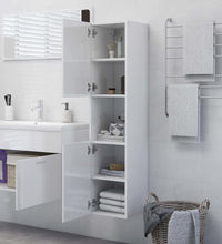 Badezimmerschrank Hochglanz-Weiß 30x30x130 cm Holzwerkstoff