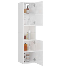 Badezimmerschrank Hochglanz-Weiß 30x30x130 cm Holzwerkstoff