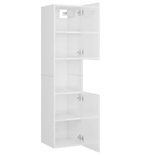Badezimmerschrank Hochglanz-Weiß 30x30x130 cm Holzwerkstoff