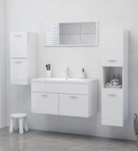 Badezimmerschrank Hochglanz-Weiß 30x30x130 cm Holzwerkstoff