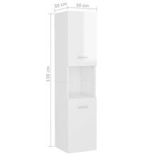 Badezimmerschrank Hochglanz-Weiß 30x30x130 cm Holzwerkstoff