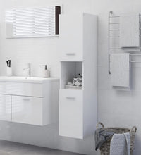 Badezimmerschrank Hochglanz-Weiß 30x30x130 cm Holzwerkstoff